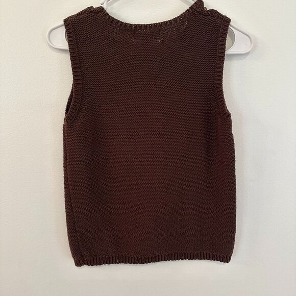 ALFRED DUNNER BROWN SLEEVELESS KNITTED TOP SIZE PM - Picture 5 of 6